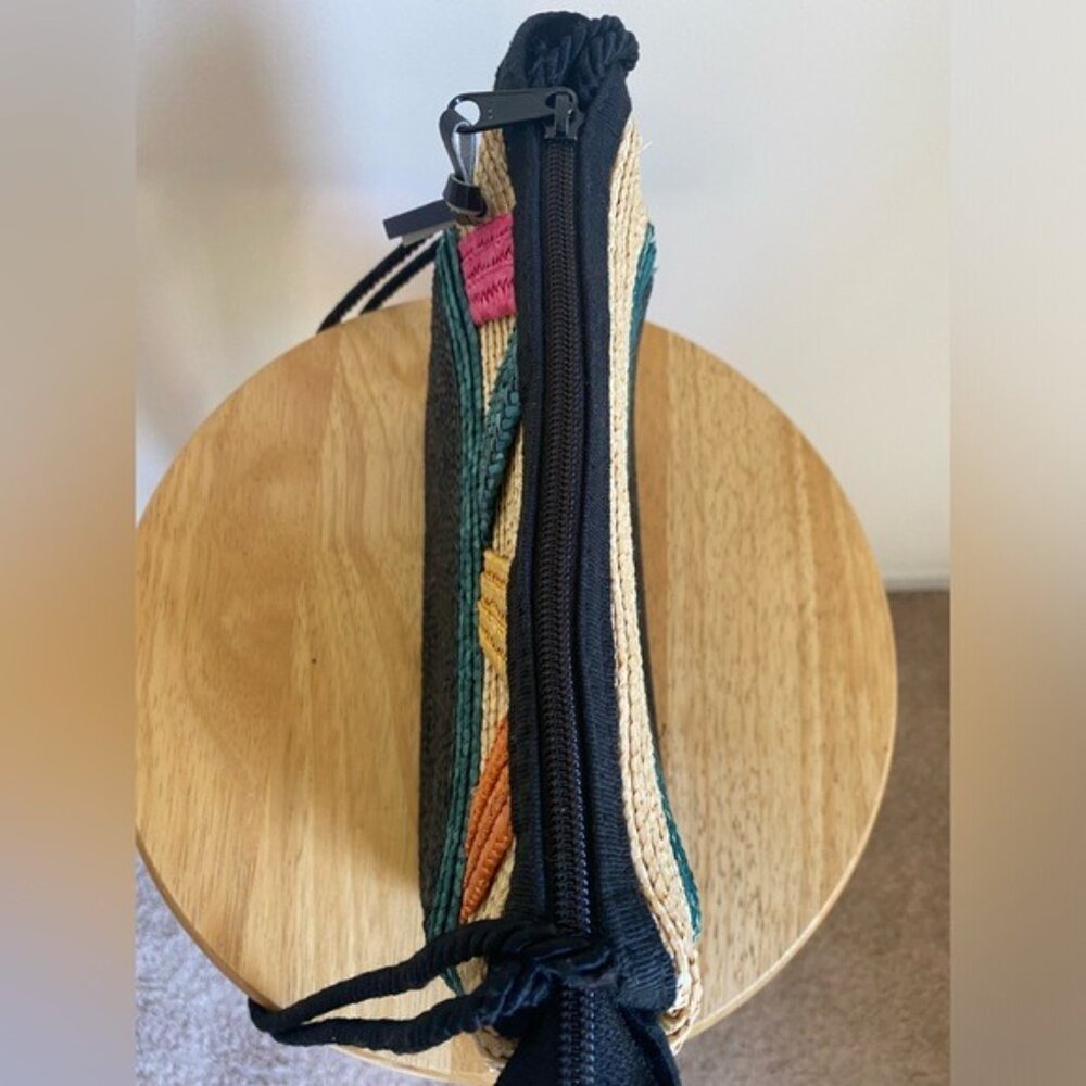 Vintage Liz Claiborne Colorful Straw Crossbody Bag 9.5"x7" - Picture 6 of 10